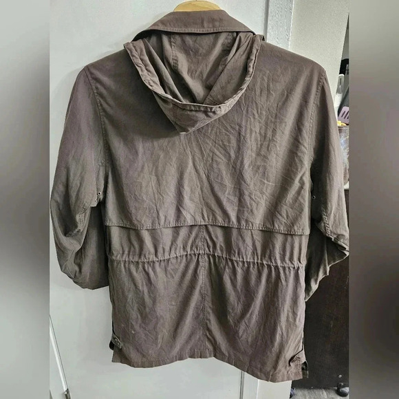 London Fog XL‎ over size parka jacket sage green hooded drawstring waist - Picture 7 of 9